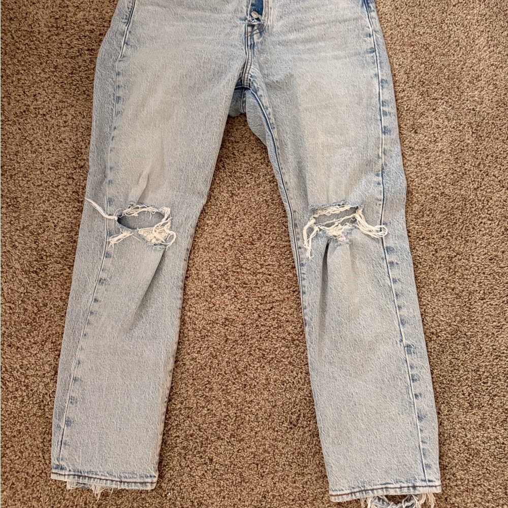 Levi's Light Blue Distressed Straight Leg Jeans